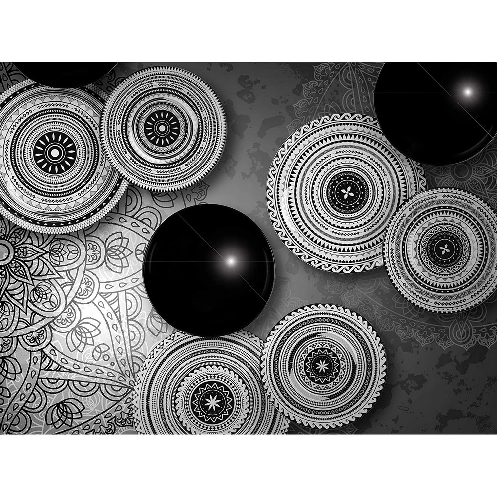 Acquista online Etnik Table Service, strong ceramic, white black, 18 Units Excelsa